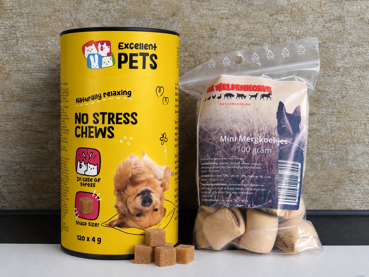 Excellent Pets No Stress Soft Chews 120 Treats en 100 gram snacks