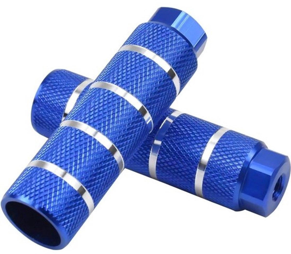 Aluminium fiets-voetsteunen, 2 stuks, voor BMX-stunt-voetsteunen - antislip achtervoetsteunen accessoires voor mountainbike (blauw)