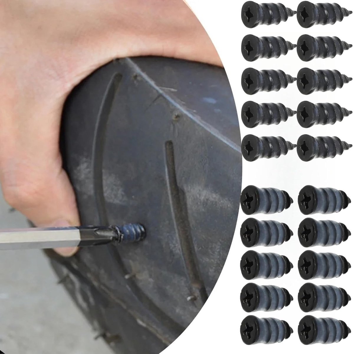 Bandenreparatieset auto - Rubber spijkers - Set van 20 stuks - Voor snelle en effectieve bandenreparatie - Universeel gebruik