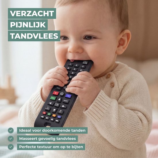 Broemba Baby Afstandsbediening - 100% Siliconen Bijtring - BPA-vrij Speelgoed voor Baby - Educatief Bijtspeelgoed - 3+ maanden