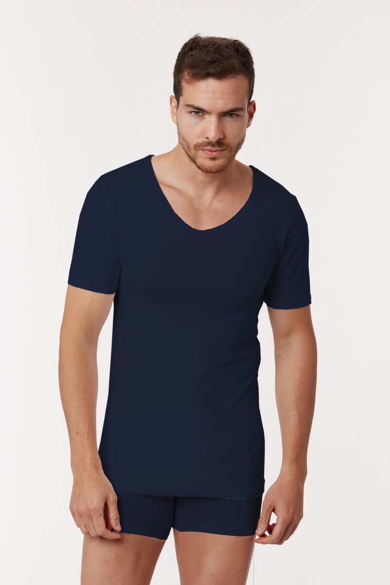 Woody Men Basic Underwear- T-Shirt V-Hals - Donkerblauw - XL