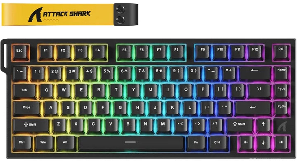 Attack Shark R82 HE Gaming Toetsenbord, Hall Effect, 75% 80 Toetsen, 8K Polling - Zwart