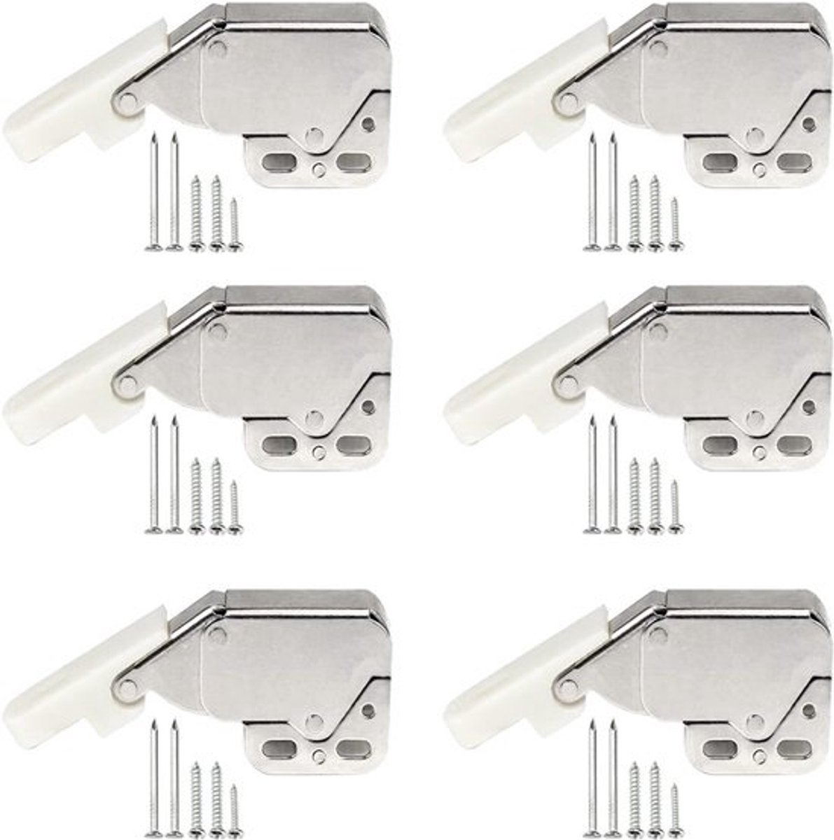 6 Pcs Mini Spring Snapper - Snap Lock - Meubel Snapper - Latch voor Keukenkast - Garderobe - Ramen met Schroeven