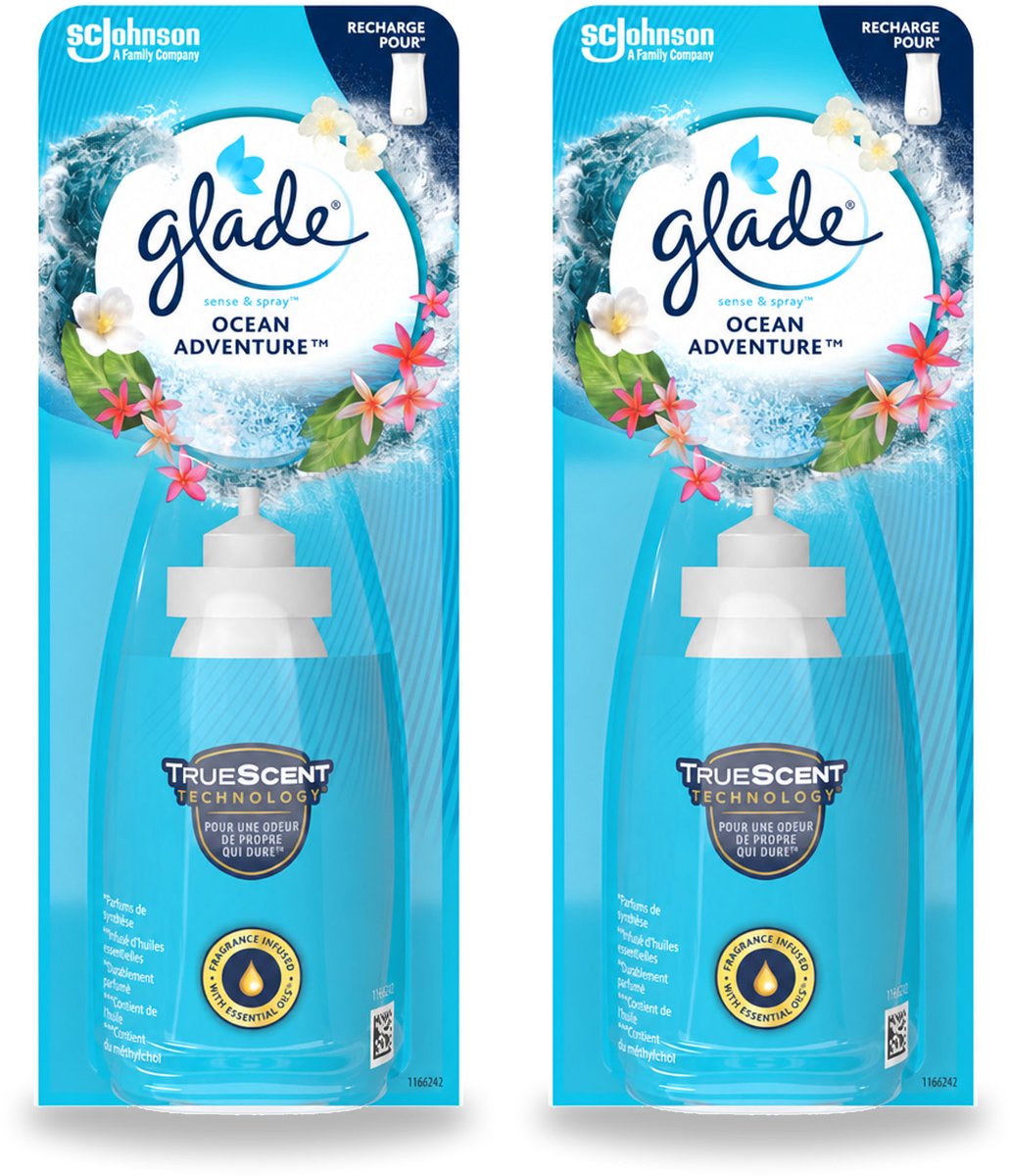 2 x Glade - Sense & Spray - Ocean Adventure - 18 ml - Voordeelverpakking - 2 stuks