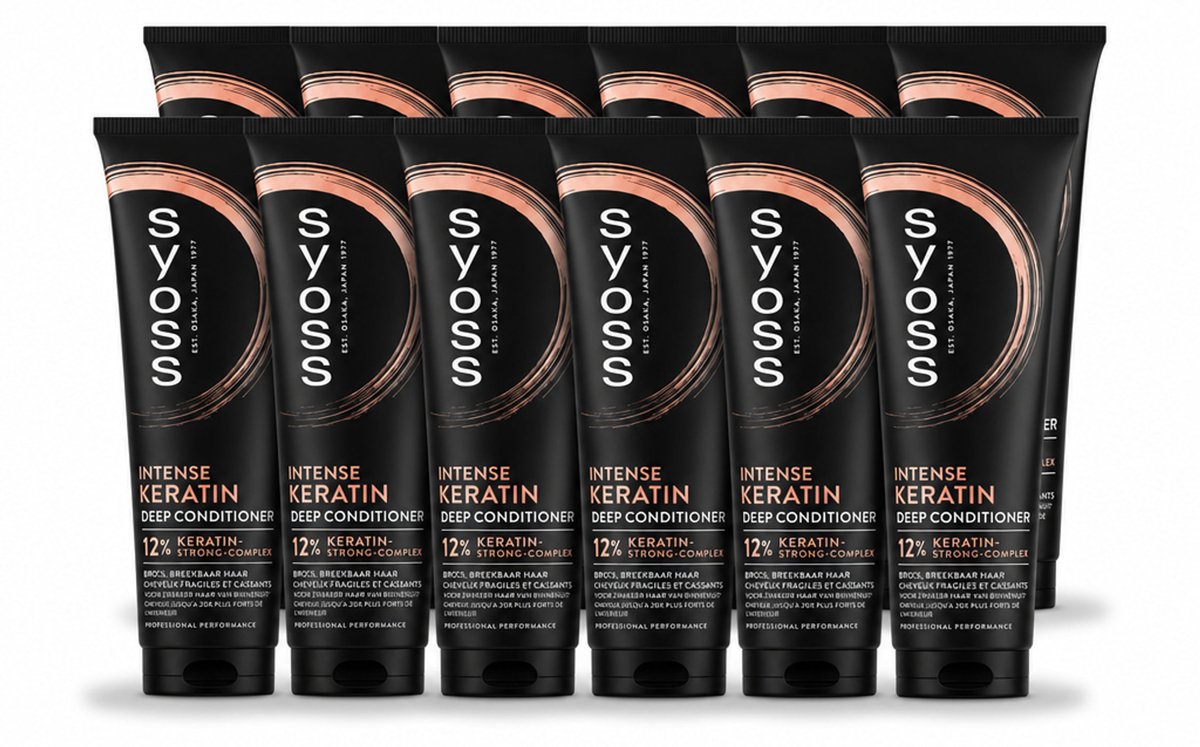 12 x Syoss - Keratin Conditioner - 250 ml - Voordeelverpakking - 12 stuks