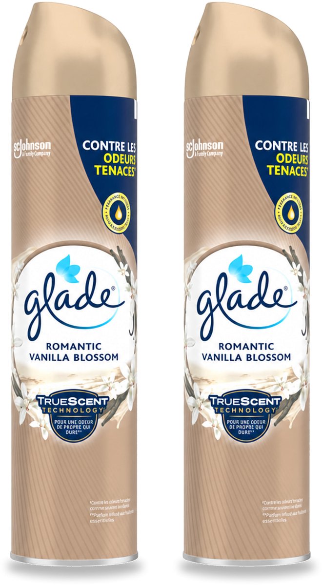 2 x Glade – Luchtverfrisser Spray – Romantic Vanilla Blossom – 300 ml - Voordeelverpakking - 2 stuks