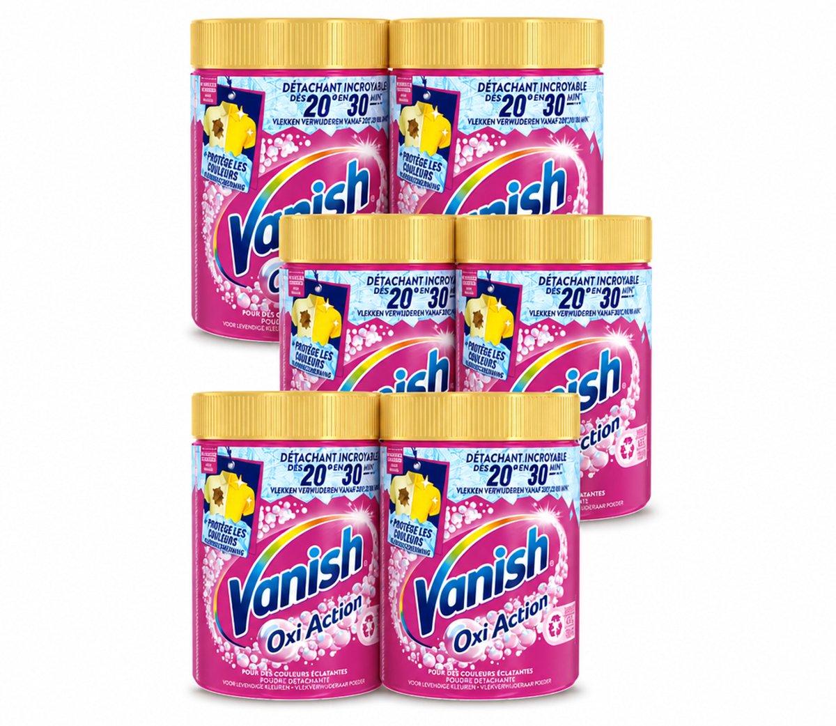6 x Vanish - Vlekverwijderaar - Oxi Action Wasbooster Poeder - Voor Gekleurde Was - 940 g - Voordeelverpakking - 6 stuks