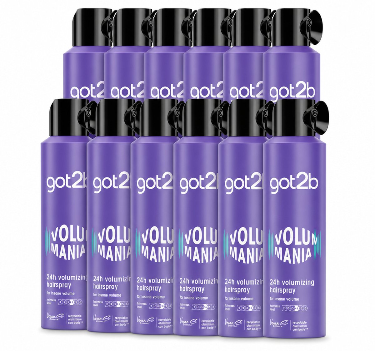 12 x Got2B - Haarspray - Volumania - 300 ml - Voordeelverpakking - 12 stuks