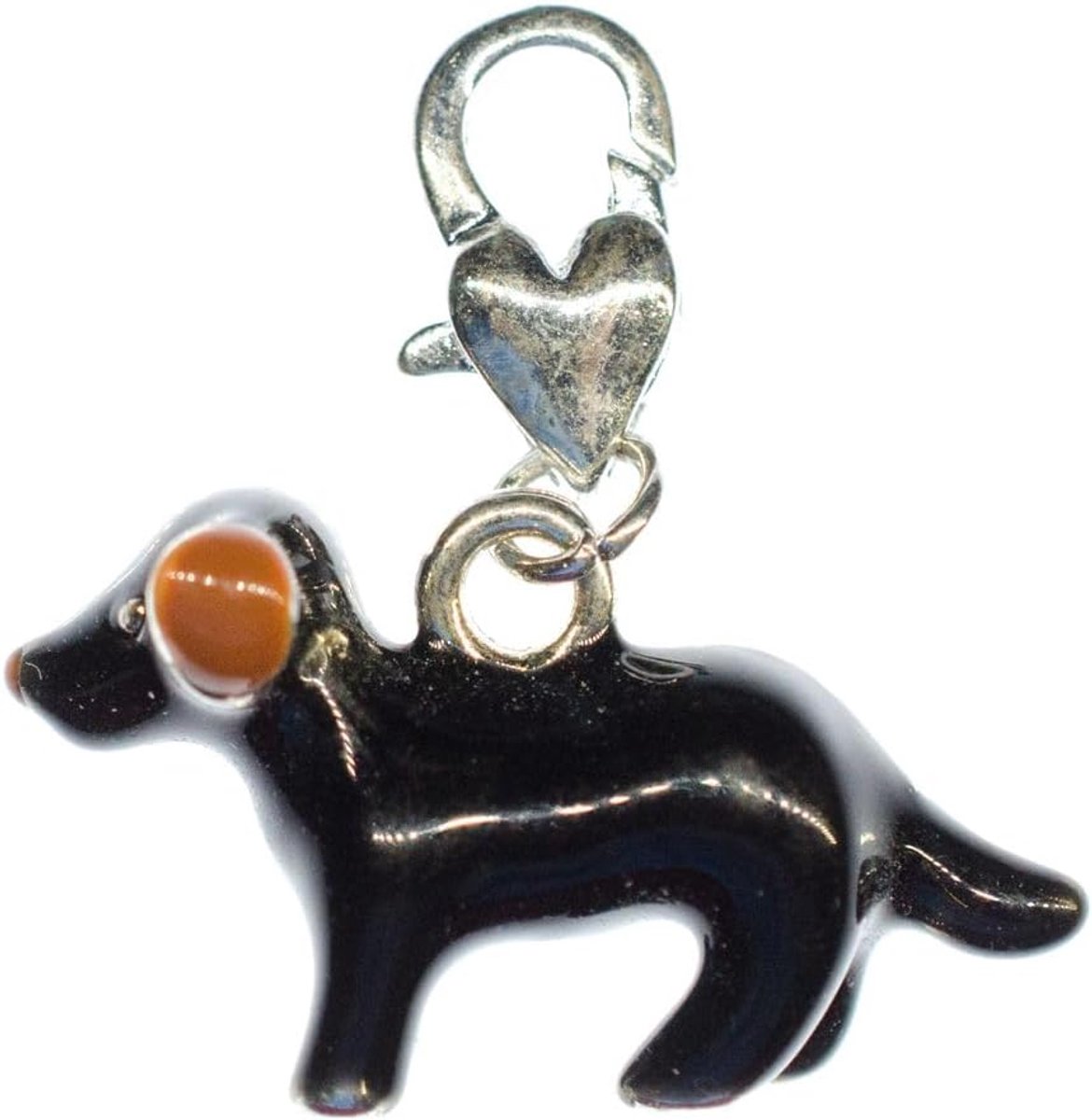 Tekkel hond charm rits pull hanger bedelhanger geëmailleerd zwart