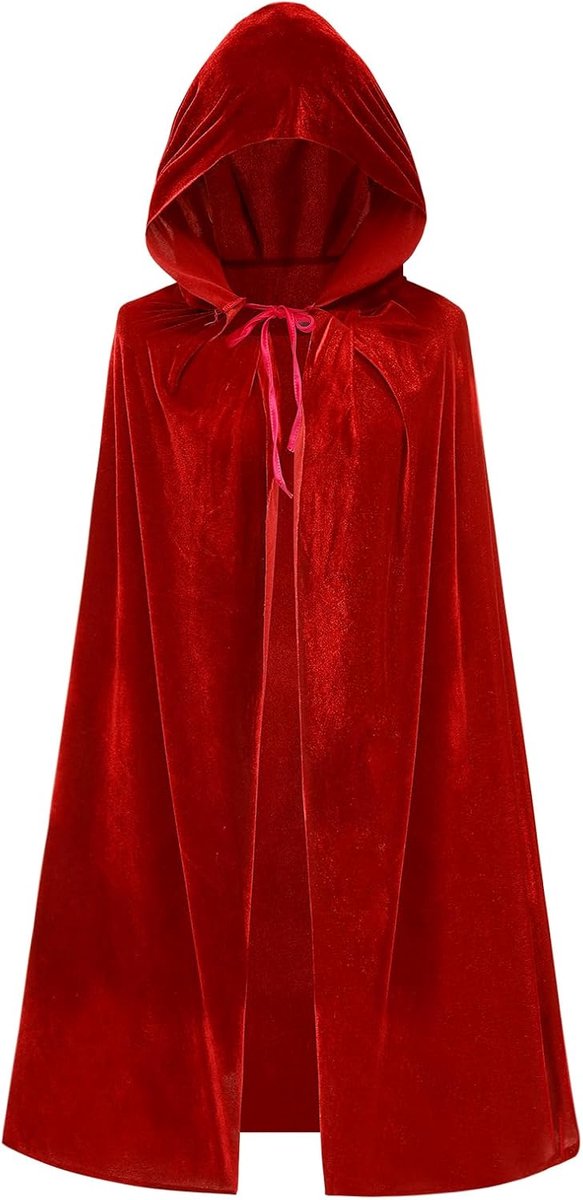 Kindercape met capuchon, fluwelen cape voor Halloween, Kerstmis, fancy cape voor kinderen