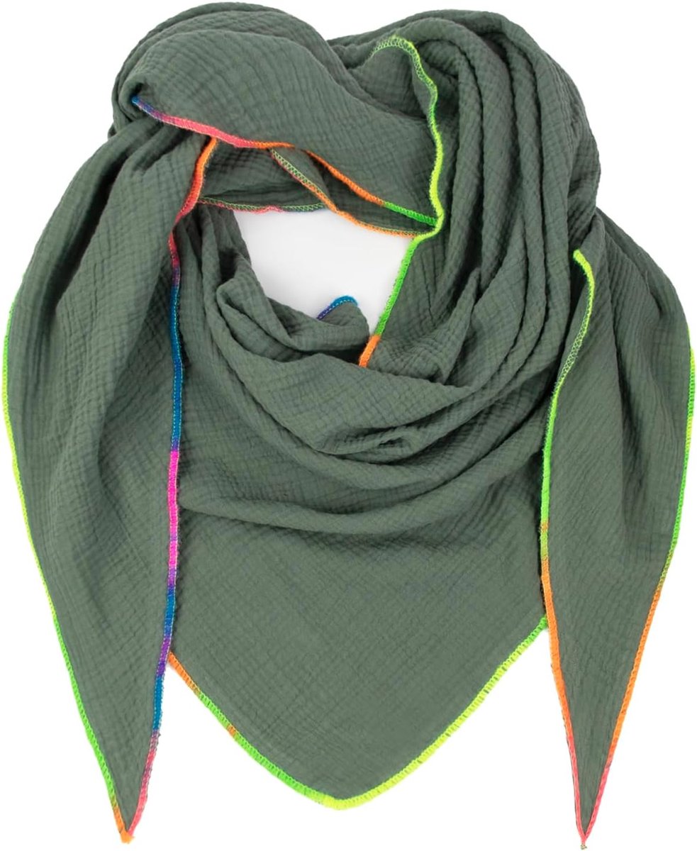 XXL sjaal voor dames of heren. Katoenen sjaal met kleurverloop op de naad. Wintersjaal. Zeer warm en zacht voor de huid