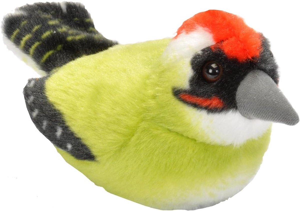 Republic 19499 13-16 cm Vogelspecht met echte vogeloproepen pluche speelgoed, Grünes