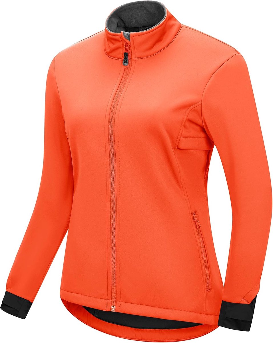 33,000ft Fietsjack voor dames, waterdichte softshelljas, winddichte loopjas, functionele jas, fleece gevoerde overgangsjas, reflecterend, voor de winter, om te fietsen of te hardlopen