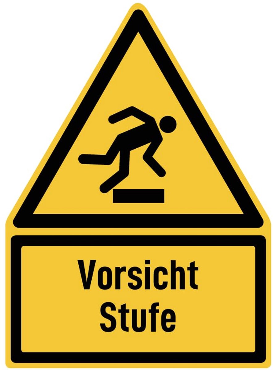 300x200 mm, 1 stuk - Voorzichtigheidsniveau - Waarschuwingsteken met tekst (Duits) (geel/zwart) - driehoek - W007 - DIN EN ISO 7010 / ASR A1.3