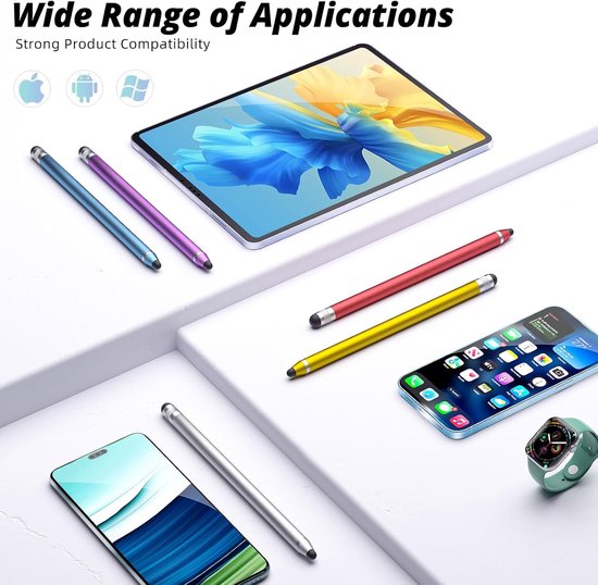 Tips voor styluspennen (15 paar, 0,2 inch en 0,28 inch) vervangende pennen voor touchscreen-pen, zacht, geen krassen, universele styluspennen — afbeelding 4