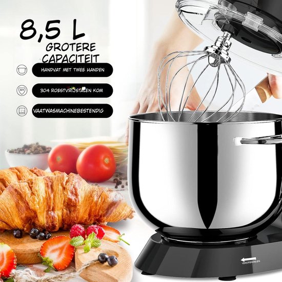Kavo Deegmachine - Mixer met Kneedhaak - Kneedmachine - Zwart - 42cm x 36cm x 27cm van Kavo — afbeelding 3