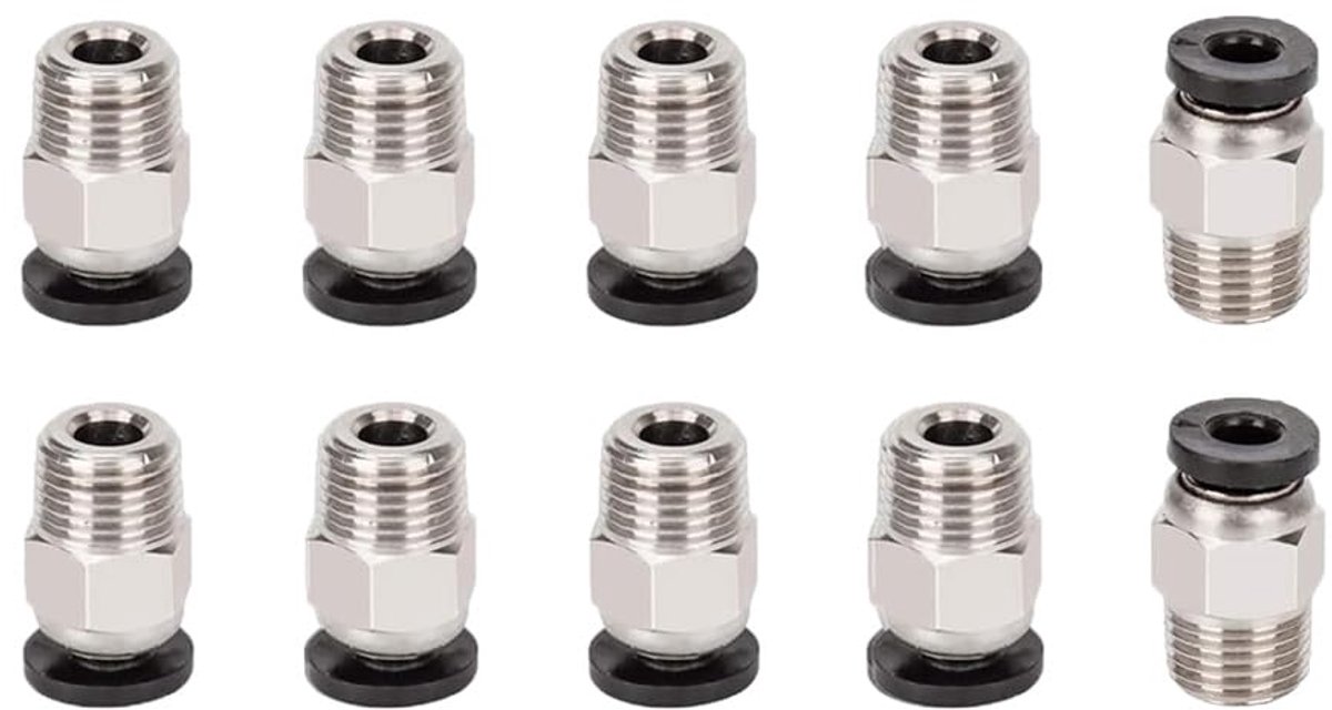 10 stuks 3D-printers PC4-M10 pneumatische connectoren, PC4-M10 rechte pneumatische connectoren