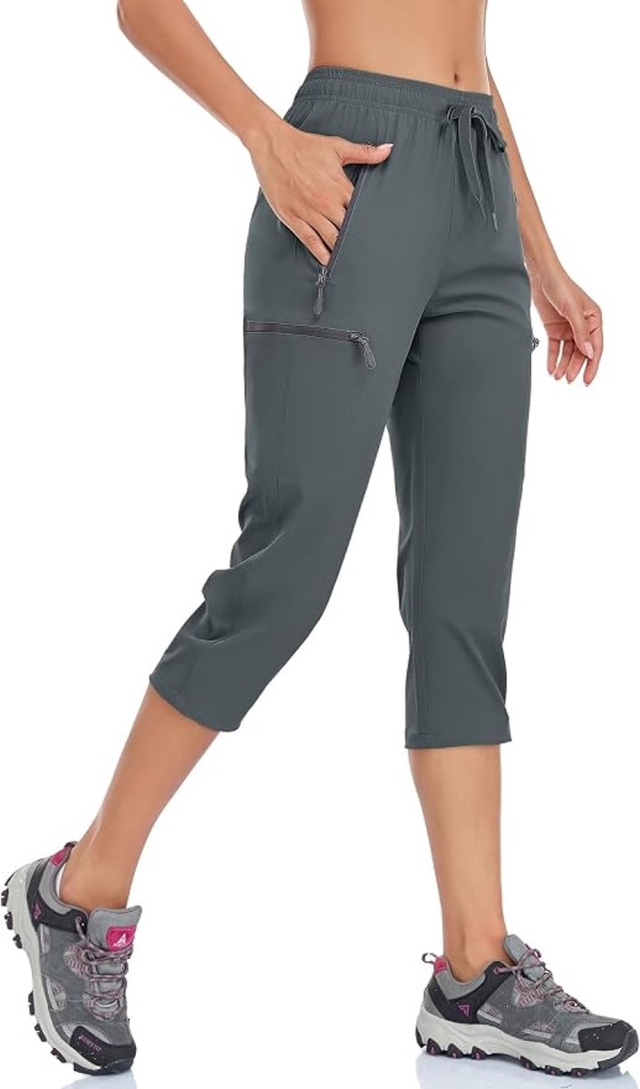 Dames 3/4 Trekkingbroek Outdoor Capri Ademend & Sneldrogend Grijs