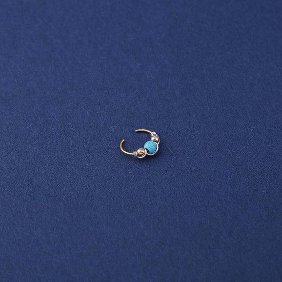 Turquoise neusring hoepel gouden neusring stud kleine neuspiercing kleine piercing neus hoepel neus piercing sieraden voor vrouwen — afbeelding 5