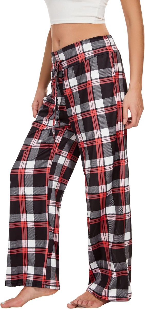 Yogabroek voor dames, stretch, pyjamabroek, lang, zacht, lounge, vrijetijdsbroek, brede pijpen, comfortabele huisbroek, slaapbroek