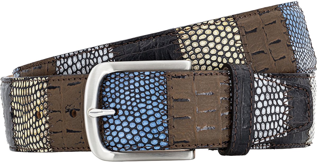 LINDENMANN leren heren riem - patchwork