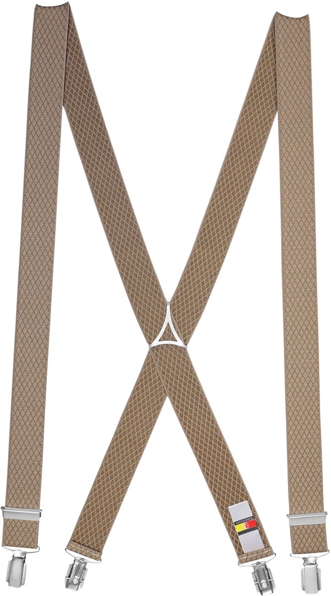 LINDENMANN heren bretels X-vorm - taupe dessin