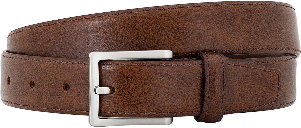 LINDENMANN leren heren riem - mahonie bruin