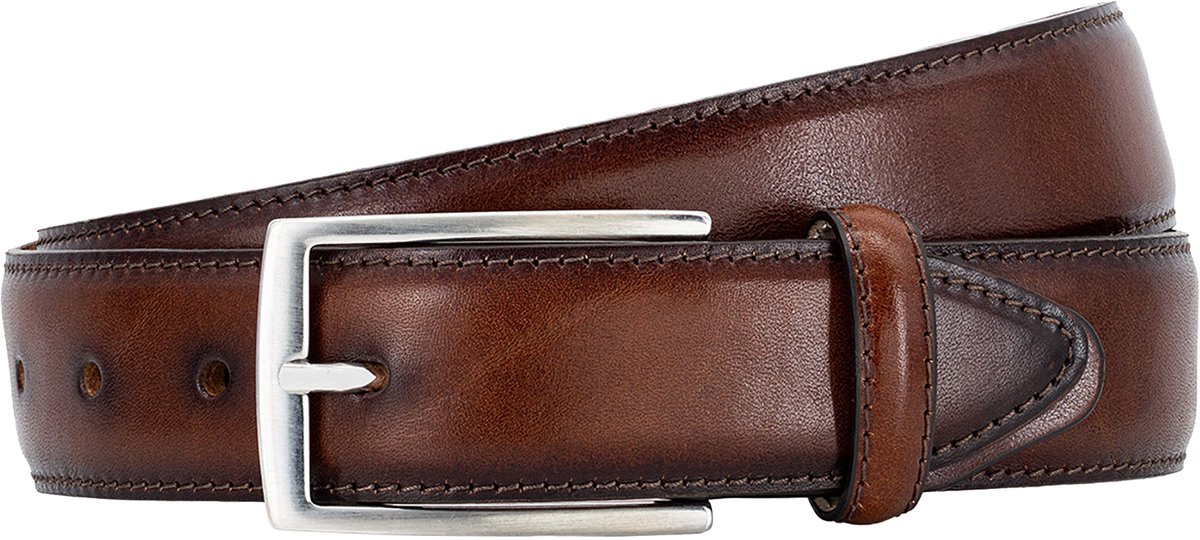 LINDENMANN leren heren riem - cognac