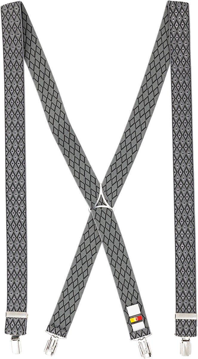 LINDENMANN heren bretels X-vorm - grijs dessin