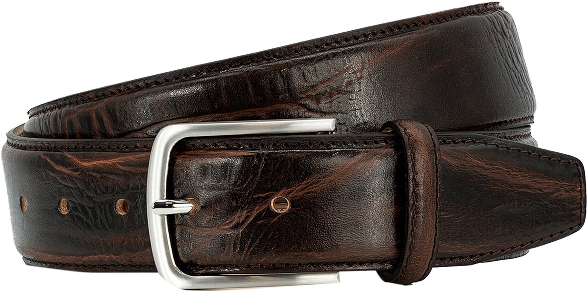 LINDENMANN leren heren riem - bruin
