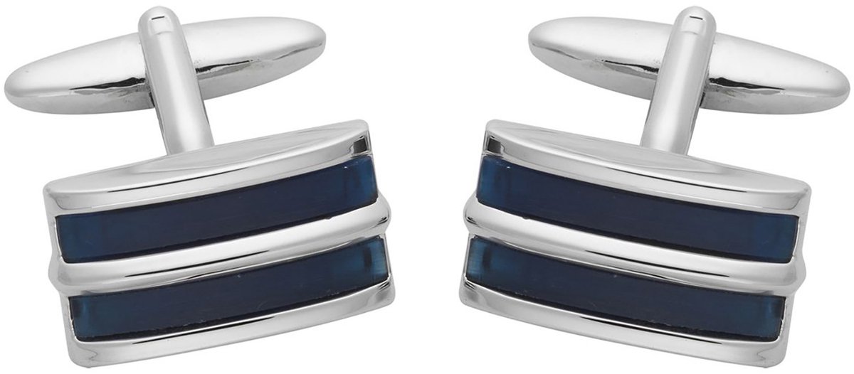 LINDENMANN heren manchetknopen cat's eye - zilverkleurig