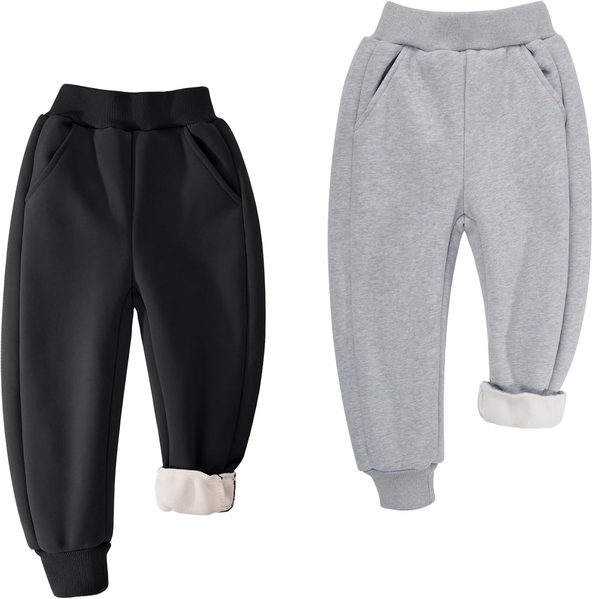 ELEPHANT Fleece gevoerde joggingbroek voor jongens en meisjes, sportieve joggingbroek van zacht katoen voor jongeren, actieve basic broek voor kinderen met zakken