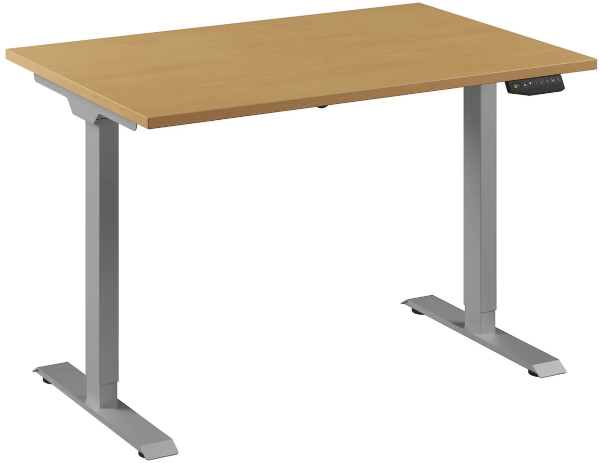 Bureau Adjust 1 Plus QA 120x80 Aluminium/Beuken