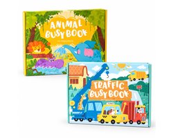 Joymaxx Busy Board Book Set - Montessori Activiteitenboeken voor Peuters - Doeboek 3-6 jaar - Stickerboeken- Educatief Speelgoed Jonges en Meisjes - Speelgoed voor op Reis