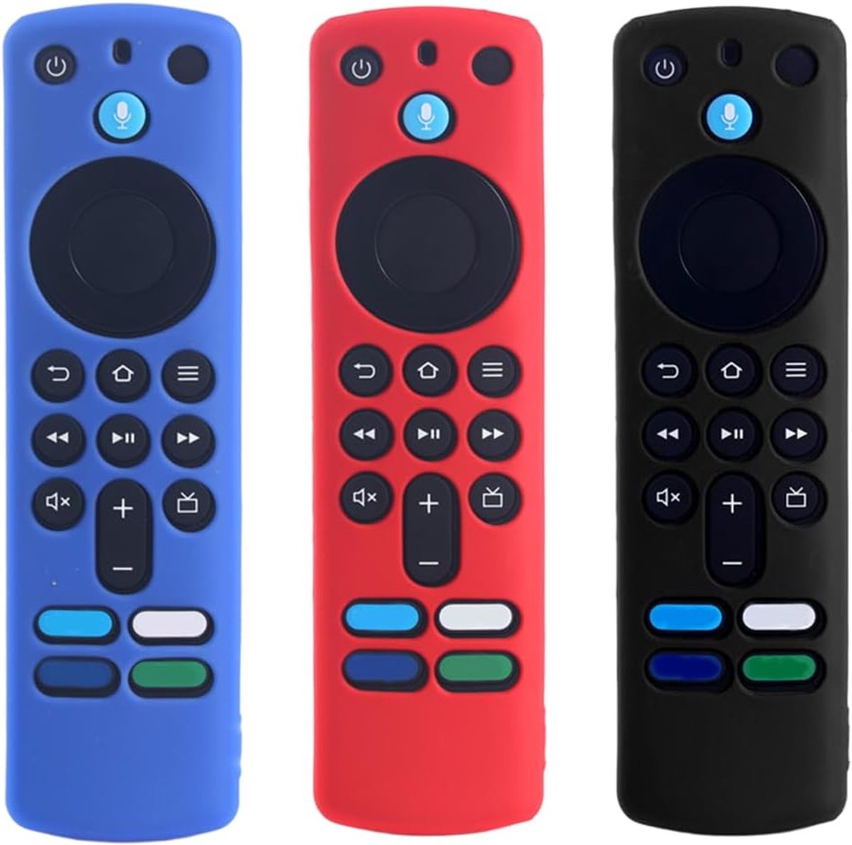 Afstandsbedieningen, 3-delige siliconen beschermhoes voor afstandsbedieningen, compatibel met tv-afstandsbedieningen, antislip, schokbestendig, stofdicht en vuilafstotend