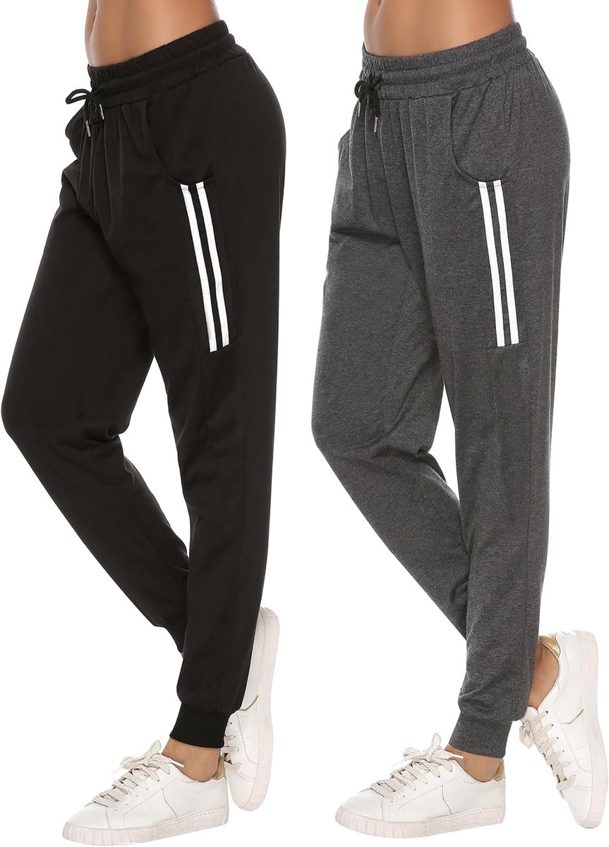 Joggingbroek voor dames, lange yogabroek, vrijetijdsbroek, hardloopbroek, katoen, hoge taille, trainingsbroek voor vrouwen