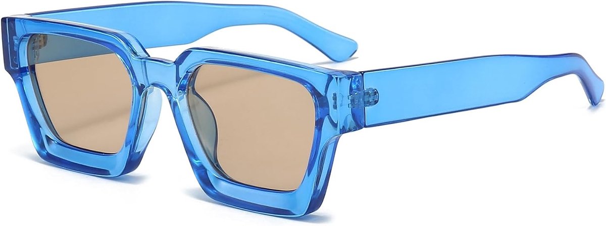 rechthoekige zonnebril voor dames heren chunky rechthoek zonnebril retro bril UV400-bescherming