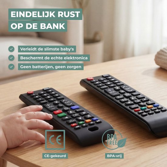 Broemba Baby Afstandsbediening - 100% Siliconen Bijtring - BPA-vrij Speelgoed voor Baby - Educatief Bijtspeelgoed - 3+ maanden