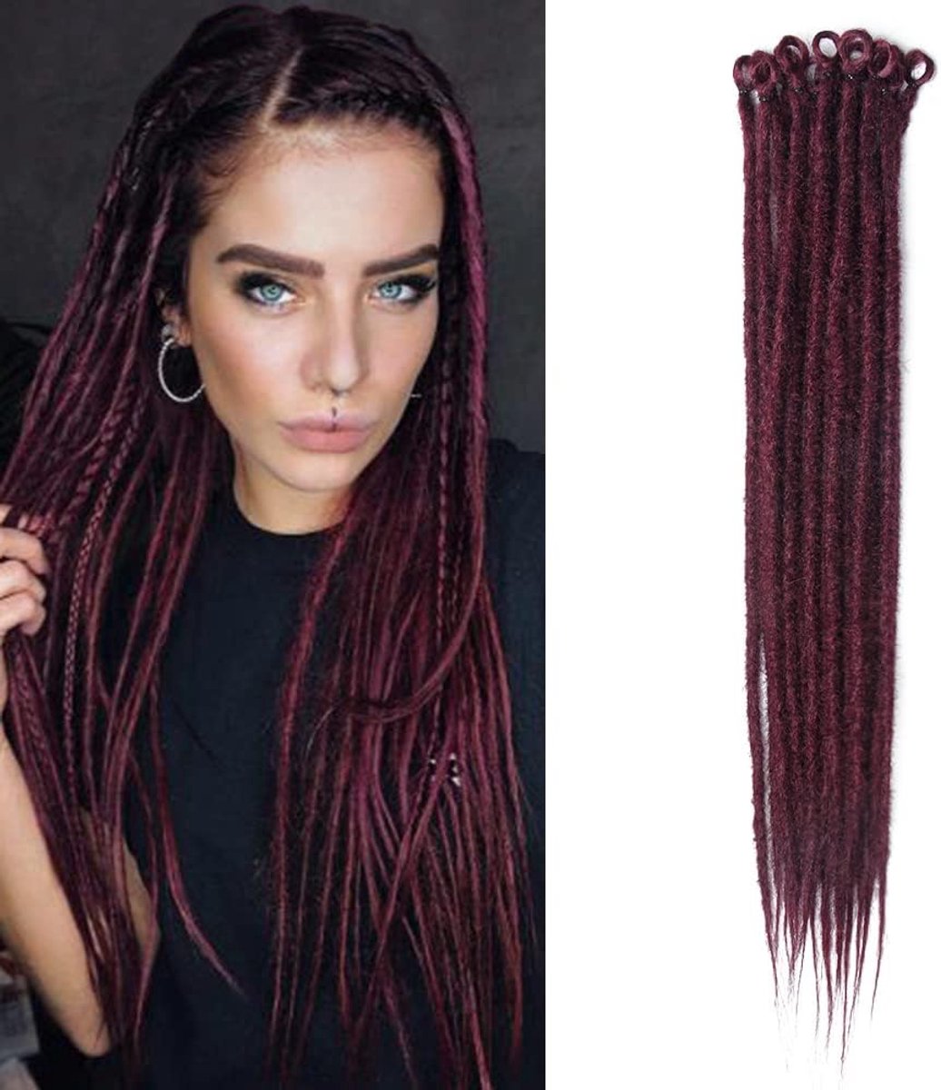 20 Inch 20 Strengen/Pak Synthetische Dreadlocks Extensions Dunne 0,6 cm Gehaakte Gevlochten Haar Zachte Dreadlocks Single Ended Dreadlocks Reggae Hiphop Hippie Stijl