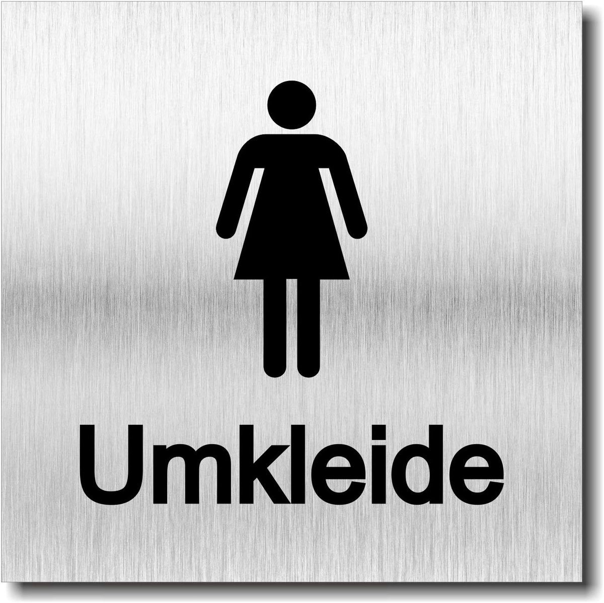 Dames omkleden schild UV druk 12 x 12cm - 3mm aluminium composiet - Made in Germany