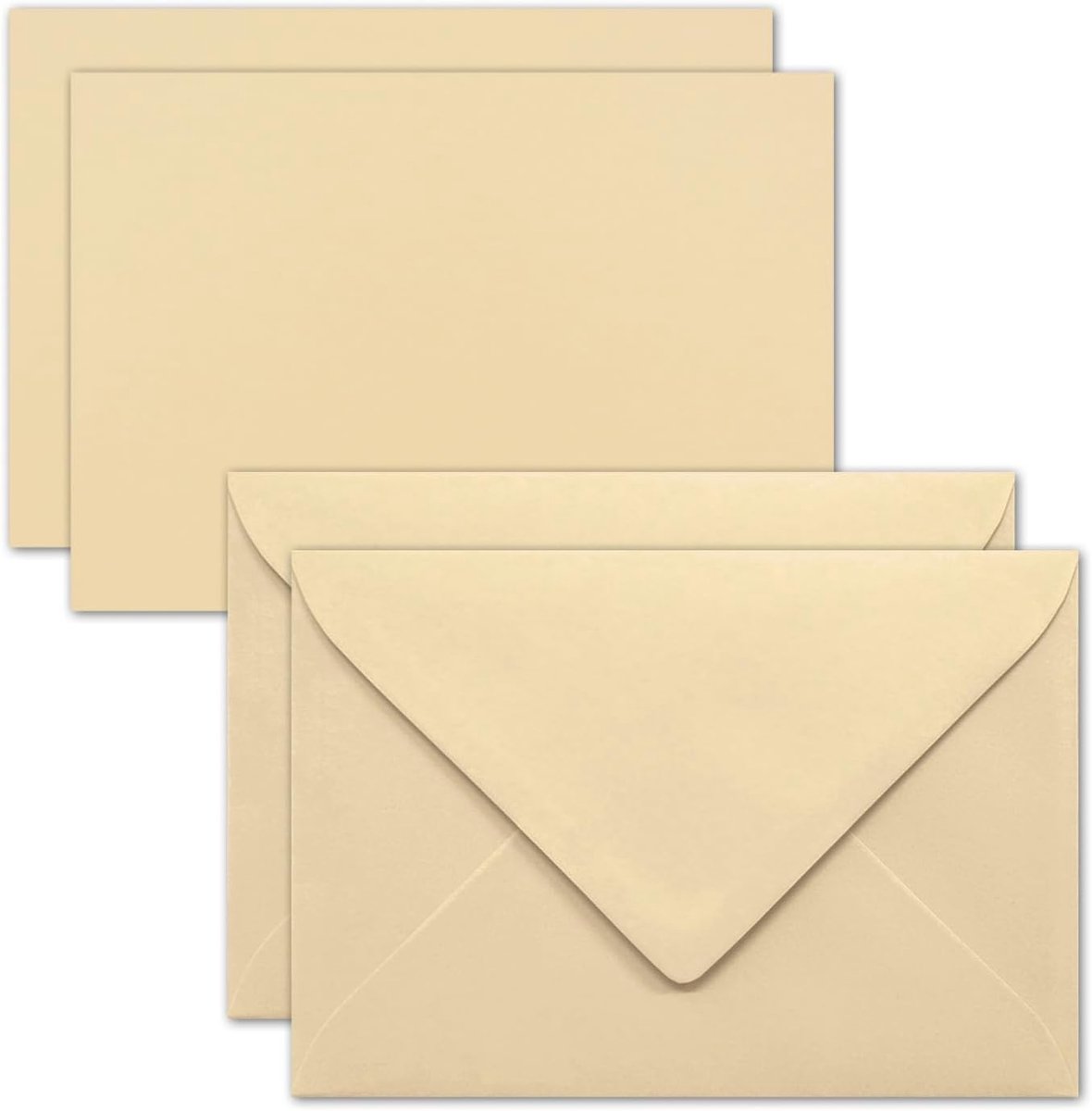 25x kaart met envelop set van enkele kaarten DIN A7-10,5x7,3 cm - karamelbruin met enveloppen C7 nat lijmen ideale cadeauhangers