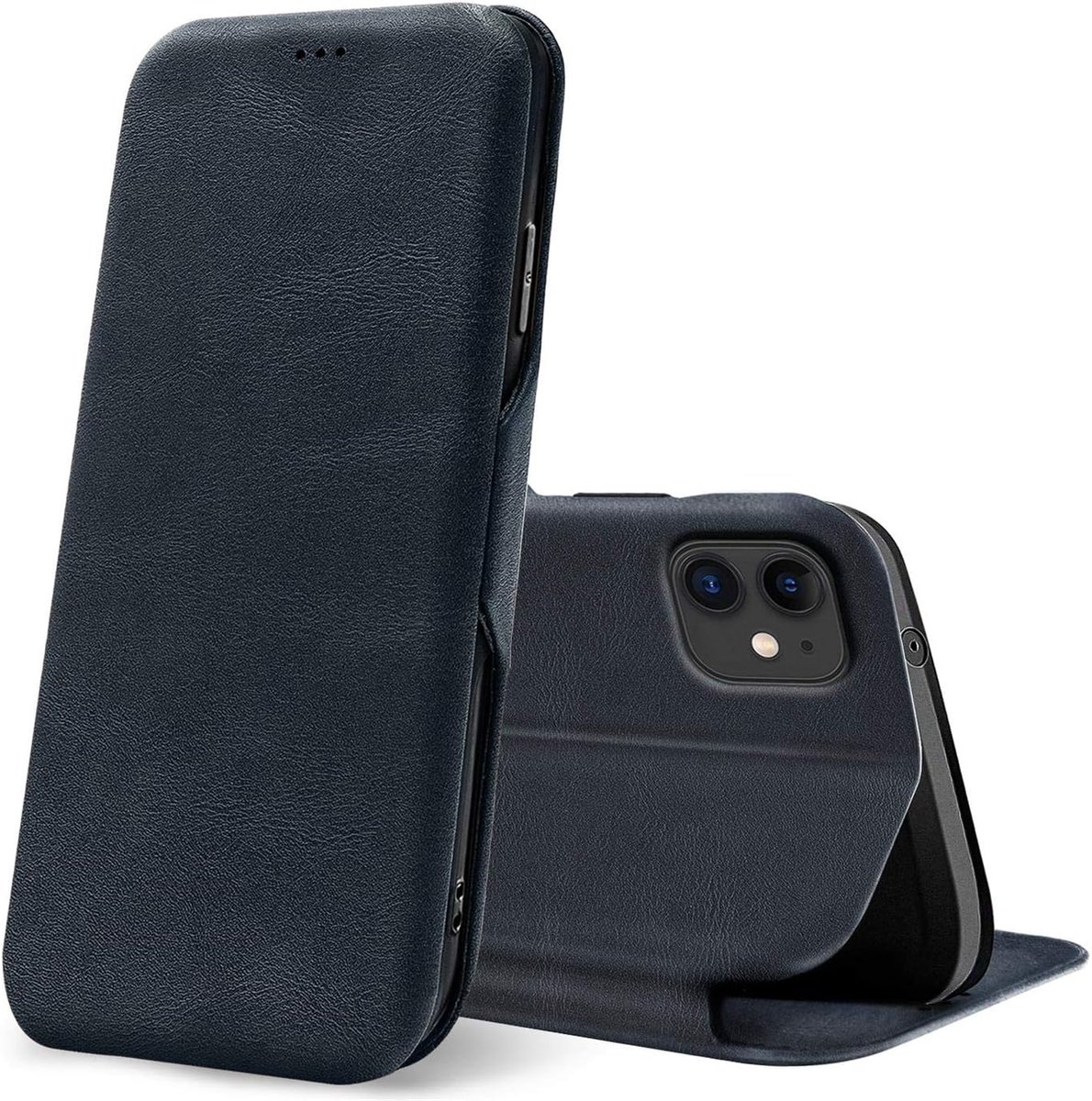 Bookcase voor iPhone 11 Hoesje (6.1), Premium Flip Cover Magneetsluiting Telefoonhoesje voor Apple iPhone 11 Case met Kaarthouders slots, Blauw
