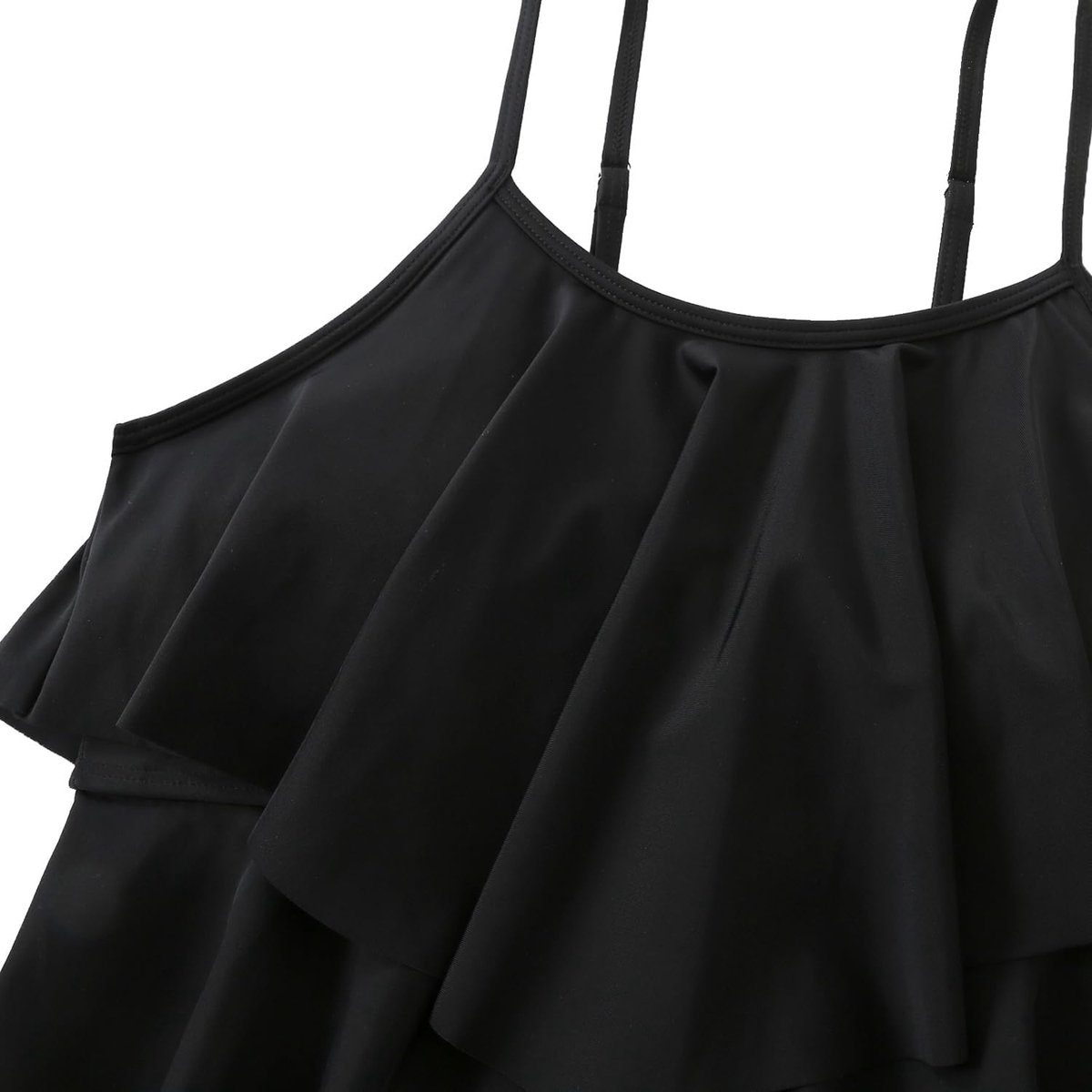 Tweedelige Hoge Taille Badmode Tankin Sets Ruches Ruches Badpak Zwemmen Kostuum