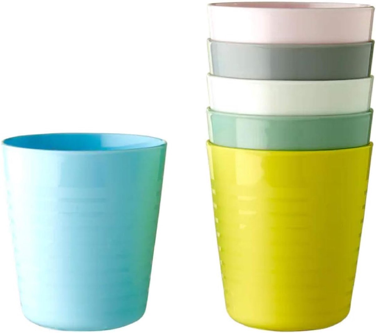 2 x Kinds Plastic Mok Pastel Veelkleurig 8 x 17 Centimeter