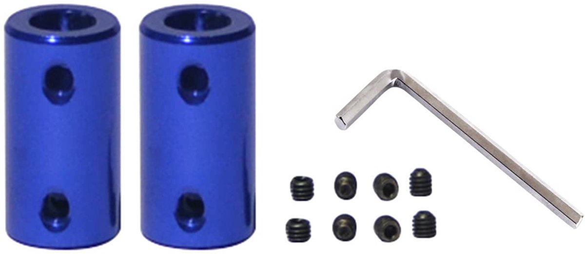2 stuks askoppeling D14 L25 Schachtkoppeling Alu starr 3D print modelbouw as Flexibele askoppeling schroefonderdeel voor stapmotortoebehoren (6 * 6mm)