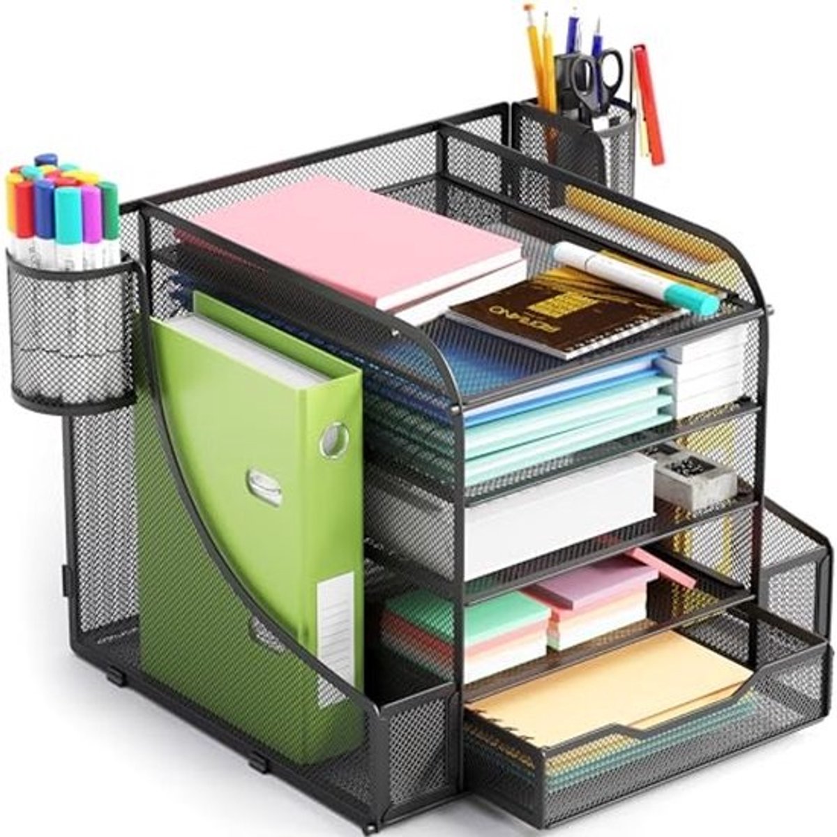 Bureau-organizer met 5 verdiepingen van mesh - Efficiënt opbergsysteem voor een georganiseerde werkplek