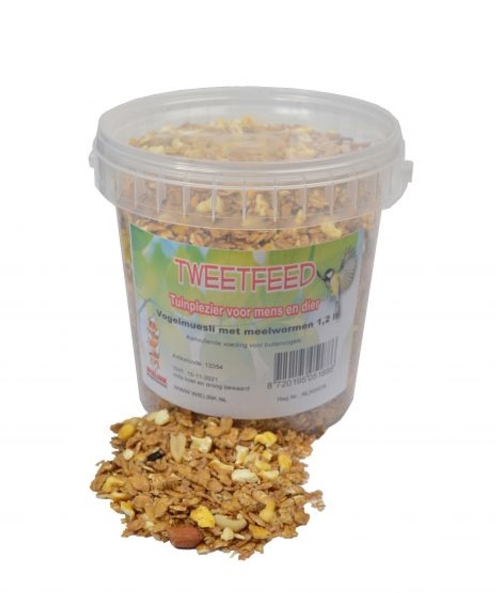 Wielink Vogelmuesli meelworm 1,2 liter voor tuinvogels