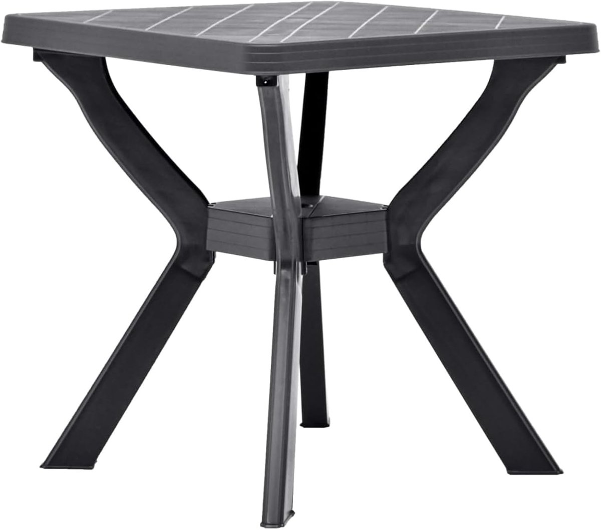 Bistrotafel, ingeklapt, tuintafel, tafel, tuintafel, terrastafel, balkontafel, biertafel, 70 x 70 x 72 cm (l x b x h), met een plank van kunststof, weerbestendig, antraciet
