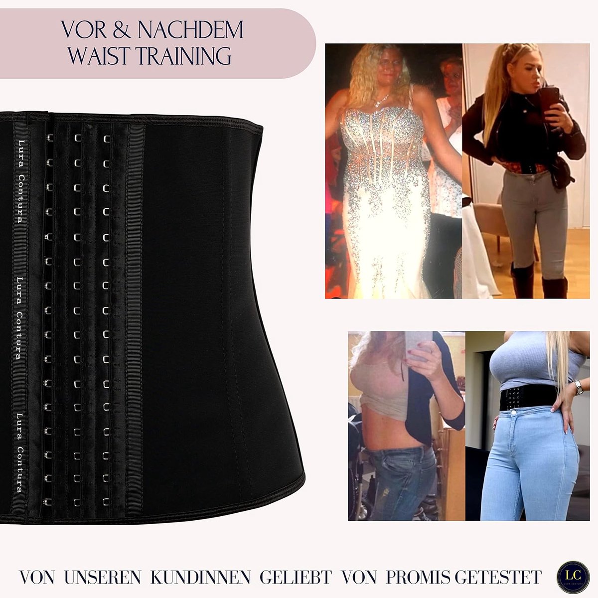 Korset voor dames, hoogwaardige waisttrainer, buikweg-effect, korset voor een smallere taille, voor mooi zandloperfiguur