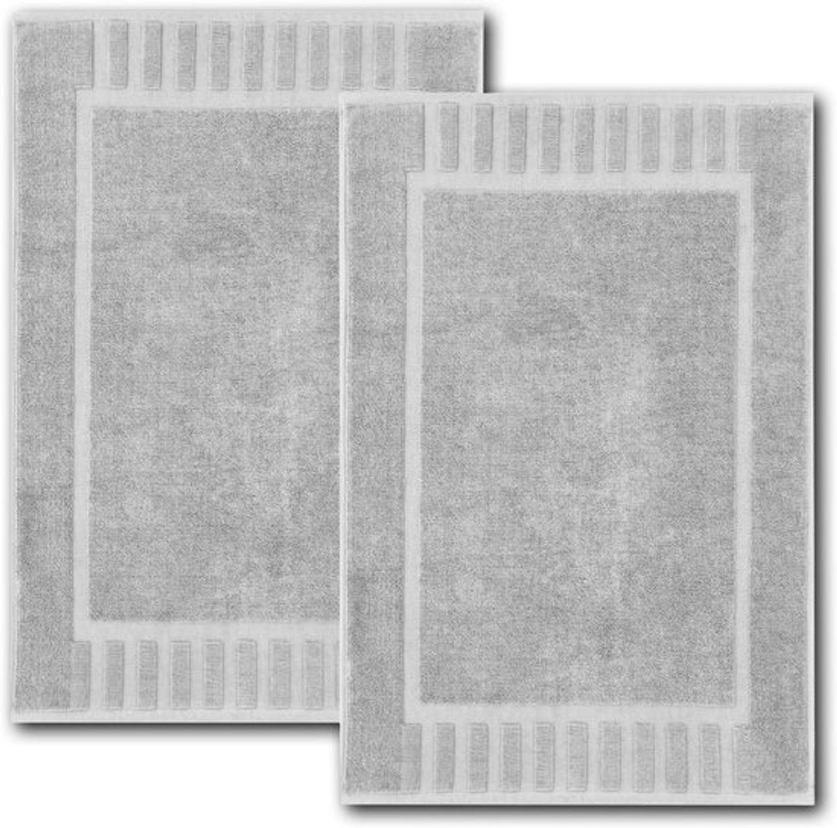 Absorberende badmat vloerhanddoekset - 2 stuks - 56x86 cm - Dolphin Grey